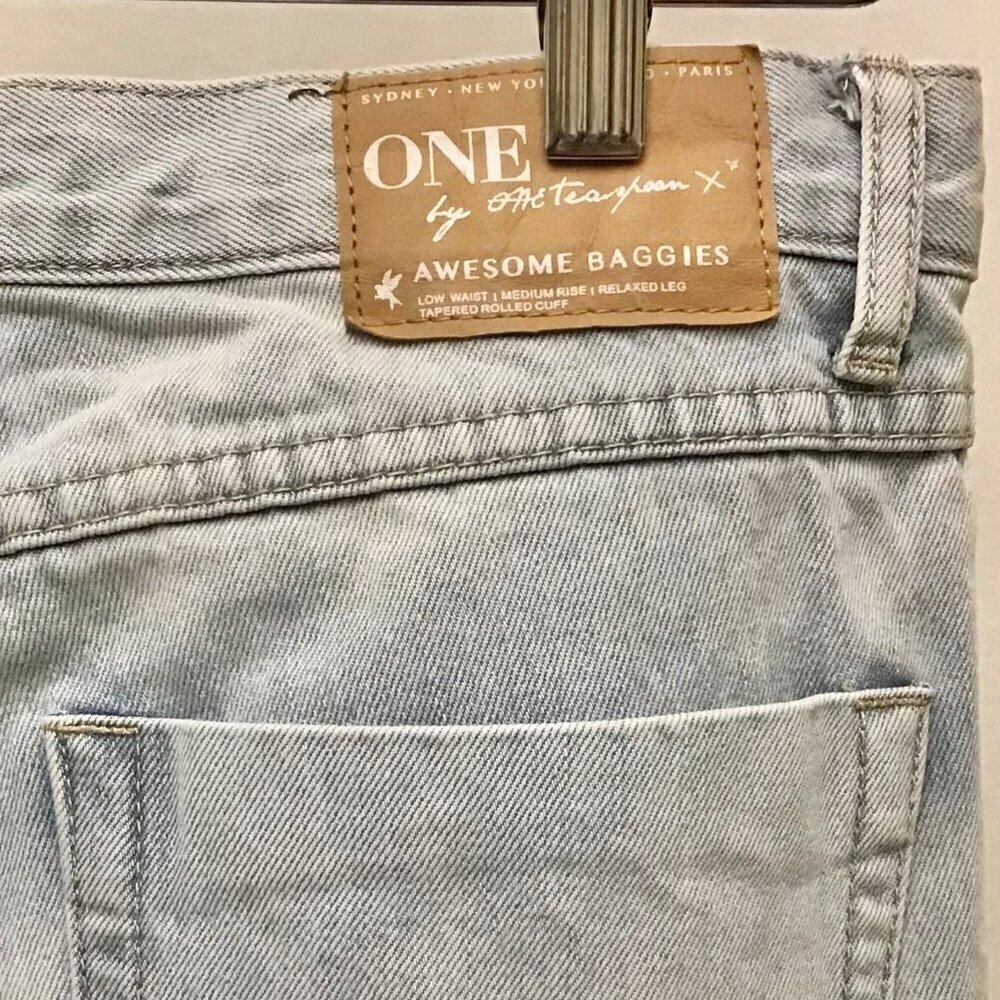 One Teaspoon 25 Awesome Baggies Women’s Jeans Low Waist Medium Rise Distressed - Picture 5 of 9